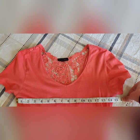 ACTIVE BASIC CORAL SHORT SLEEVE STRETCHY TOP WITH DETAILED BACK - Picture 7 of 8